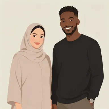 Bild 3 av 4. Instruktion: ”Skapa en bild på Alva och Malik.”. AI-genererad.