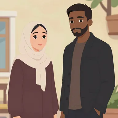 Bild 4 av 4. Instruktion: ”Skapa en bild på Alva och Malik.”. AI-genererad.